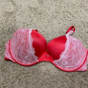 Victoria’s Secret Push Up Hot Pink Lace Bra Size 36D